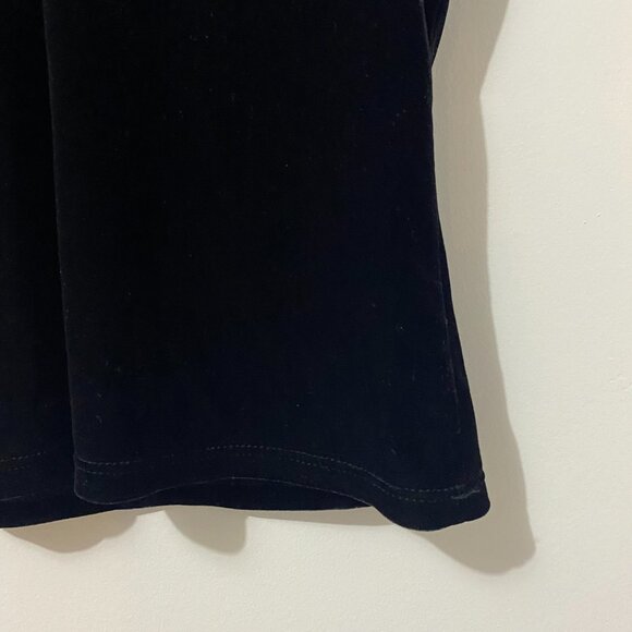 Y2K La Senza Black Velvet Mock Neck T-Shirt Top Cropped Whimsigoth Vamp - Picture 5 of 8